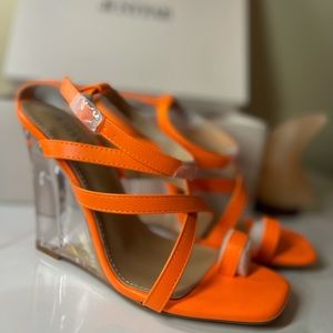 Neila Strappy Wedge Neon Orange
